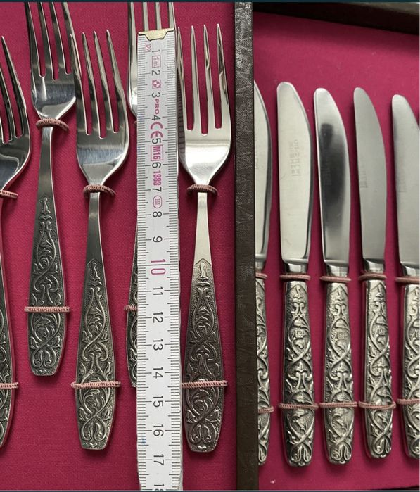 Zestaw sztućców, sztućce posrebrzane, nowe, nieużywane