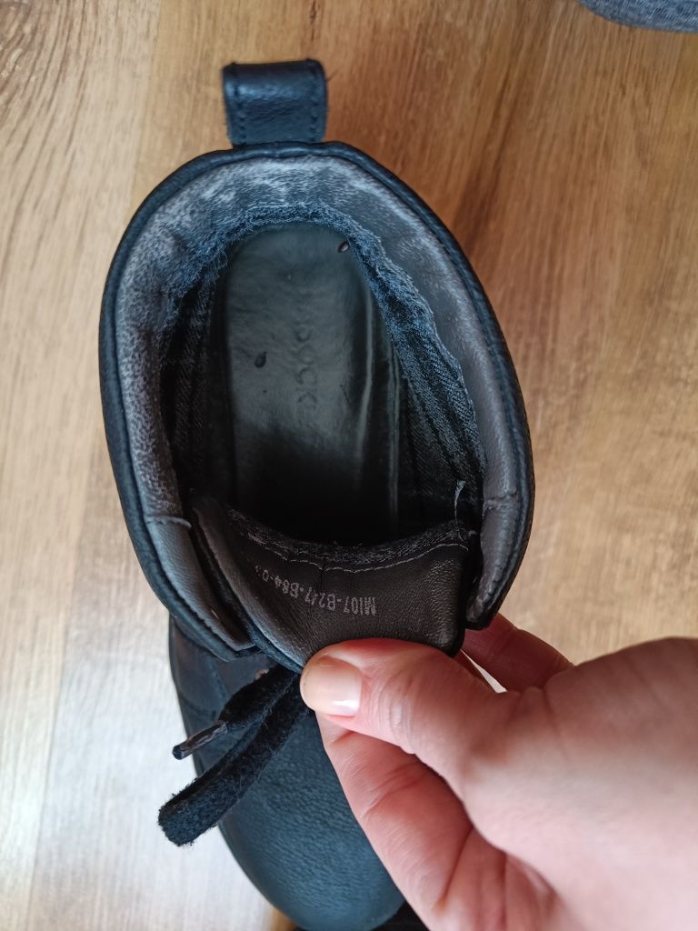 Czarne skórzane męskie buty zimowe Lasocki