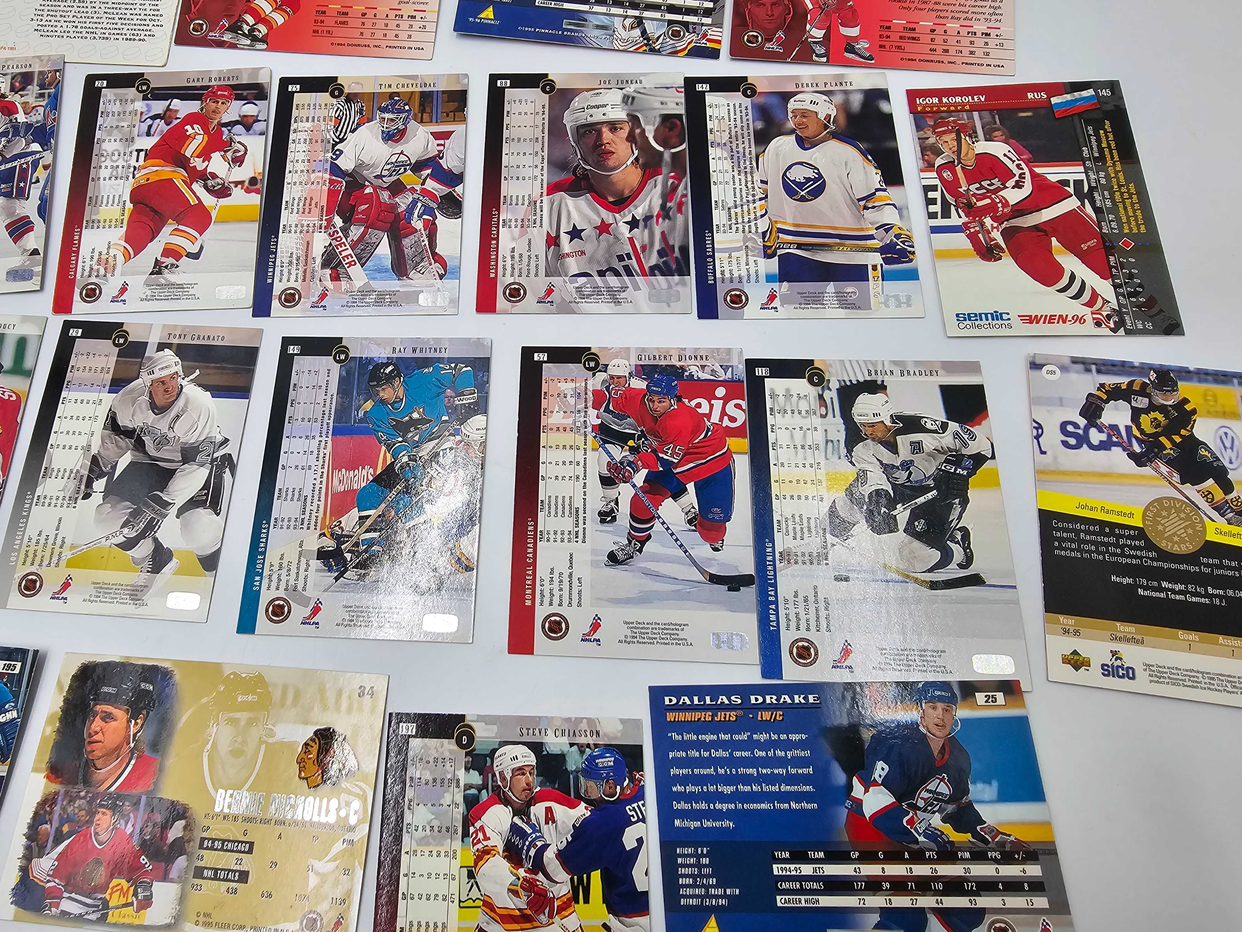 Karty Hokejowe NHL zestaw 20 szt. z 1994 r.