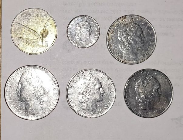 Zestaw 6 monet - włoskie liry