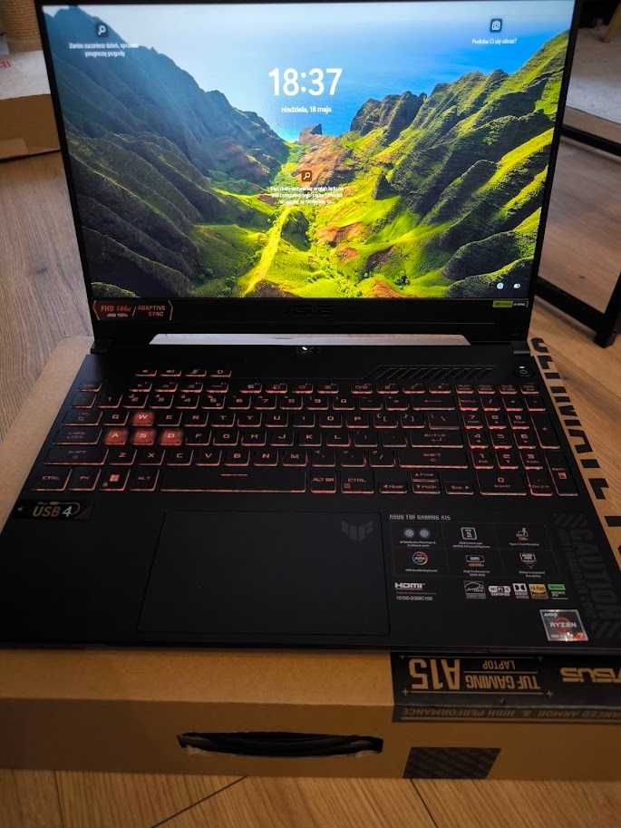 Laptop ASUS TUF Gaming A15 mało używany, jak nowy!
