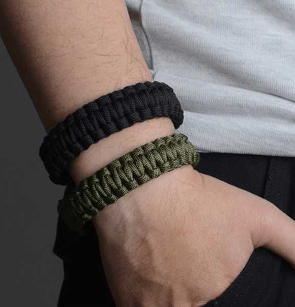 Bransoletka survival PARACORD 5W1 krzesiwo kompas