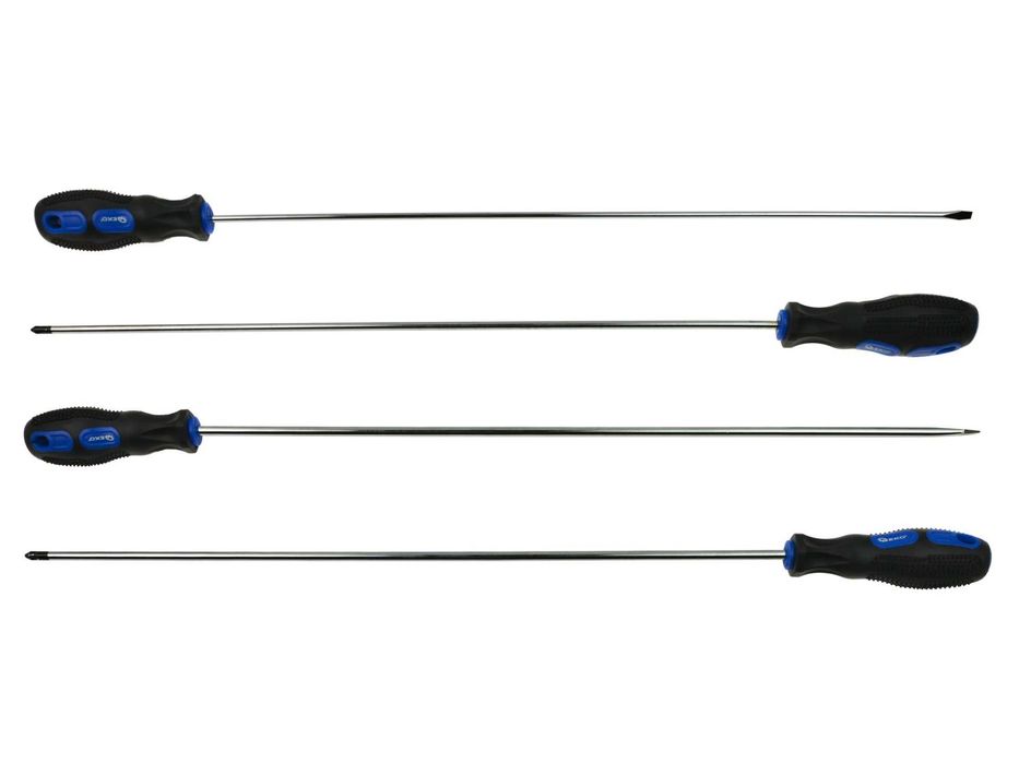 Jogo de chaves longas 450mm fenda e estrela ponta magnética