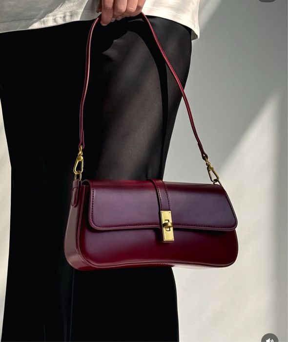 ЧОРНА ПЯТНИЦЯсумка з натуральної шкіри багет,сумка из натуральной кожи