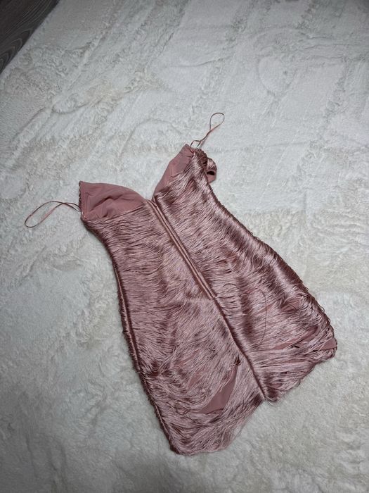 Сукня з бахрамою рожева Zara xs