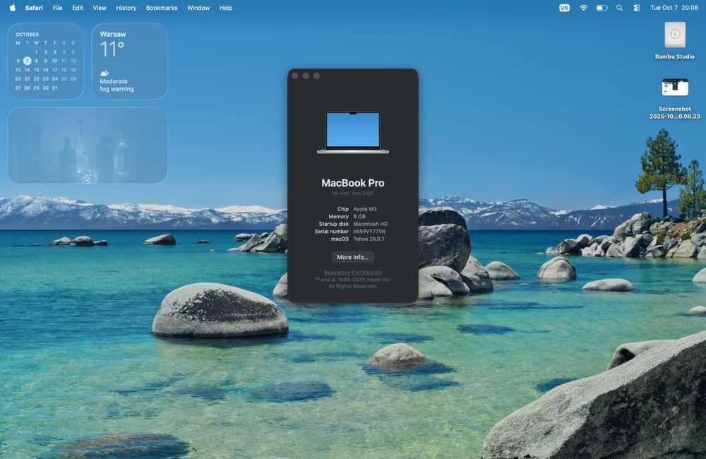 MacBook Pro M3 – 8 GB RAM – Stan bardzo dobry