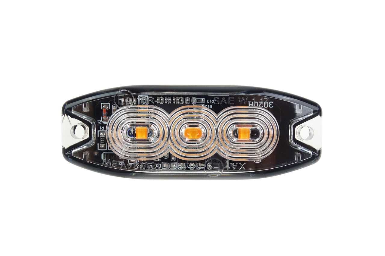 Lampa błyskowa ostrzegawcza płaska 3 LED R65 R10 12-24V