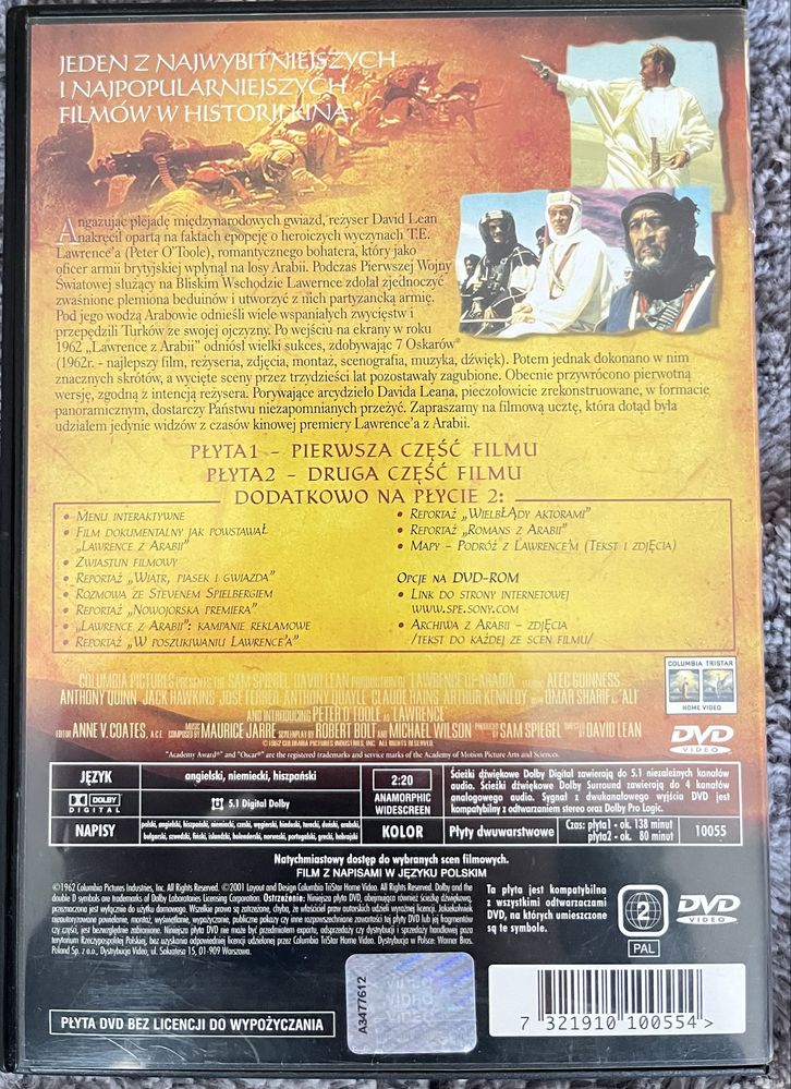 Lawrence z Arabii - 2 DVD - wydanie PL