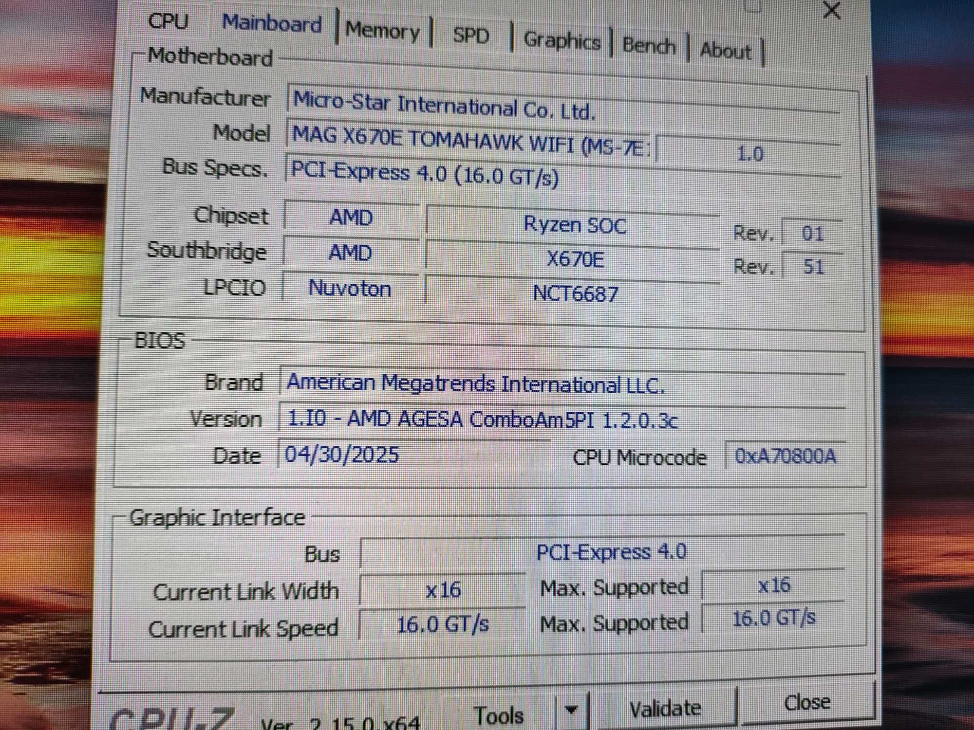 MSI MAG X670E Tomahawk WIFI