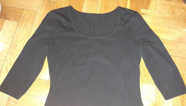 Czarna bawełniana ołówkowa dopasowana sukienka M/L
