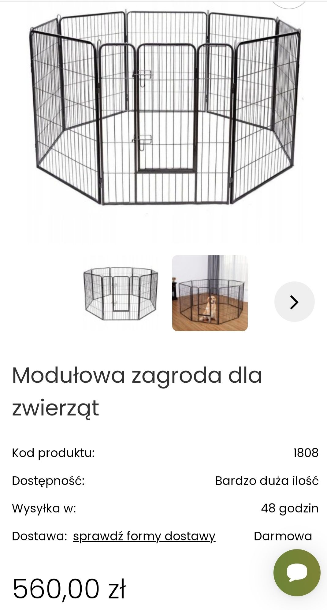 Modułowa zagroda dla zwierząt