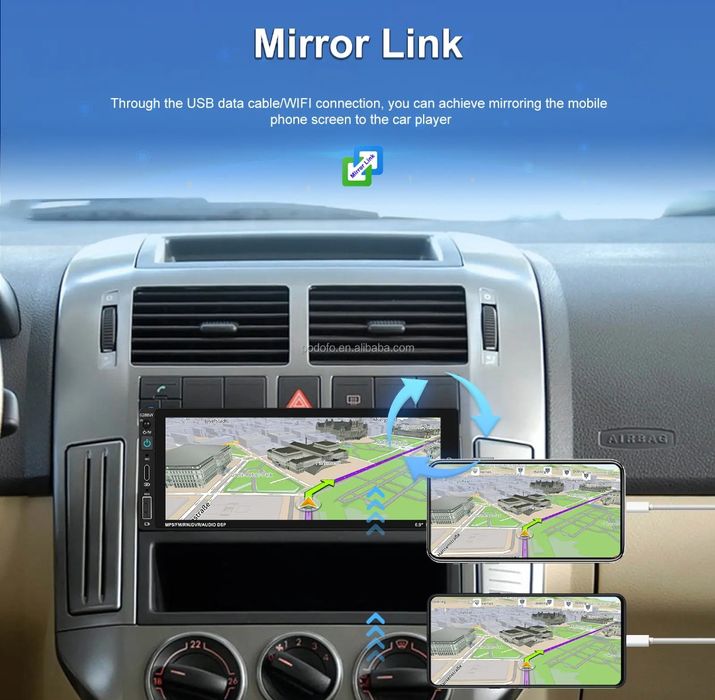 Rádio 1din 7 polegadas ecrã touch FM RDS Mirrorlink USB NOVO