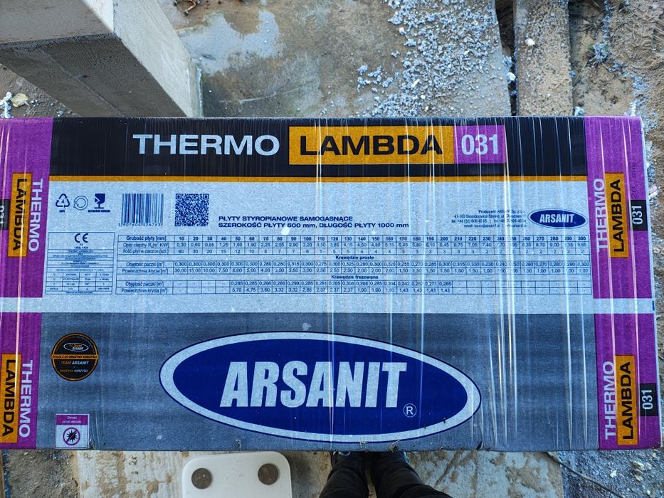 Styropian grafitowy Arsanit 031 grubość 22cm 0