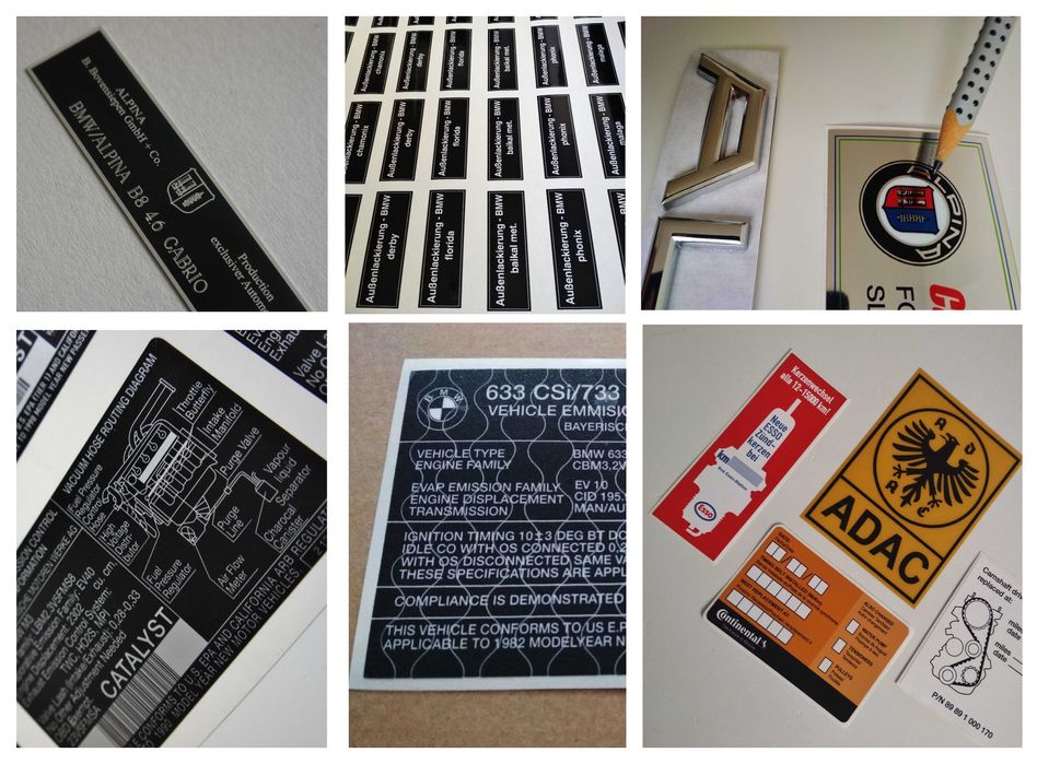 Zestaw naklejek BMW E24 E28 E30 *** JAKOSC *** E32 E34 E36 M3 M5