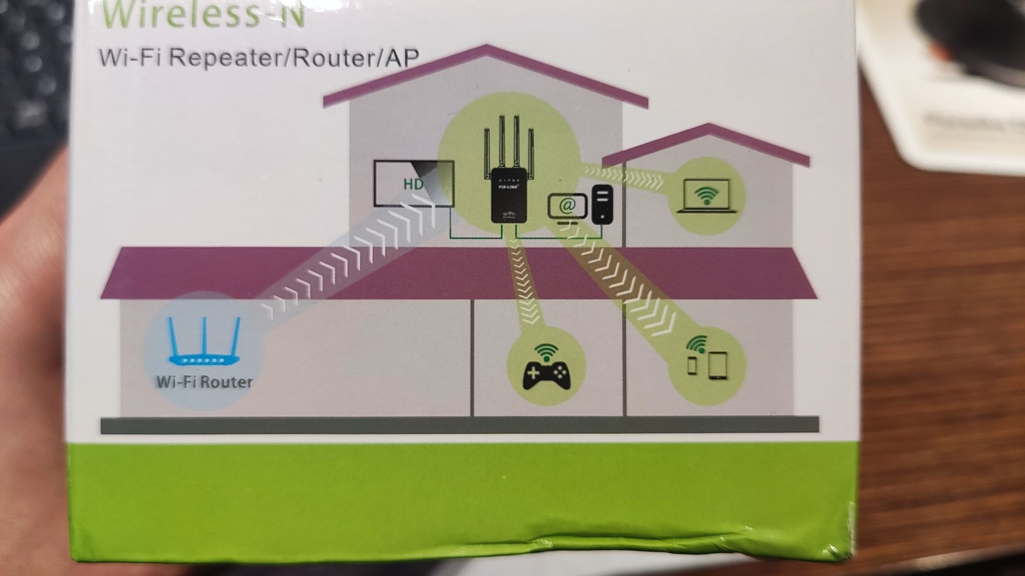 Wzmacniacz sygnału Wi-Fi Repeater, Router z 4 antenami