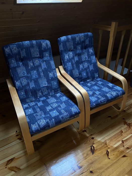 Fotel 2 sztuki drewniana rama