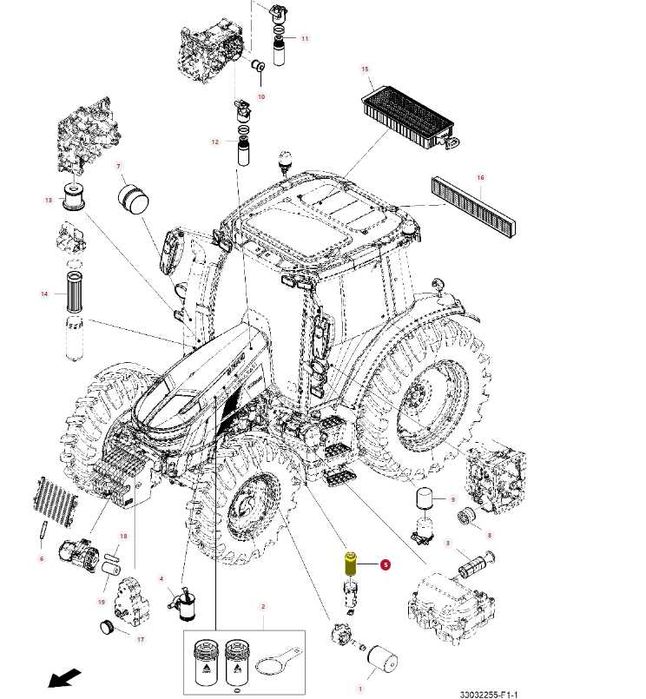 Wkład filtra paliwa Massey Ferguson V8370.86374 ORYGINAŁ AGCO