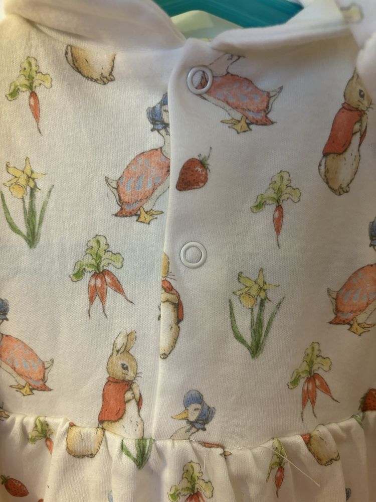 Sukienka z body Nutmeg Królik Piotruś Peter Rabbit 12-18 86 cm nowa