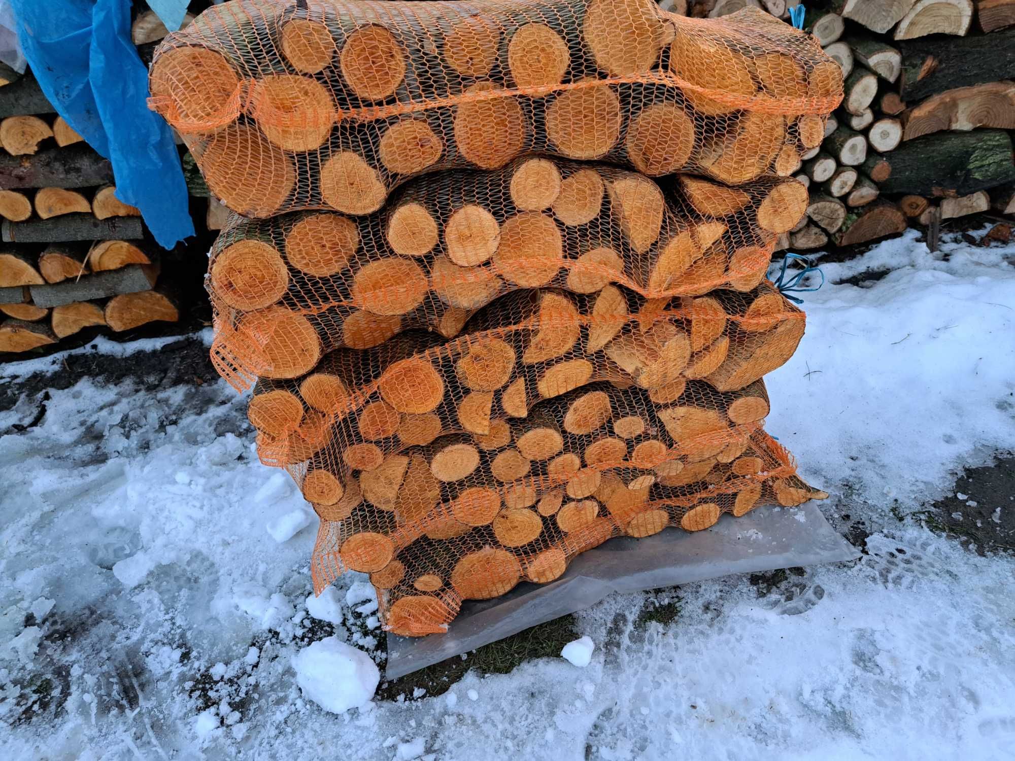 Drewno workowane  worki 50x80. Dąb,akacja.OKAZJA