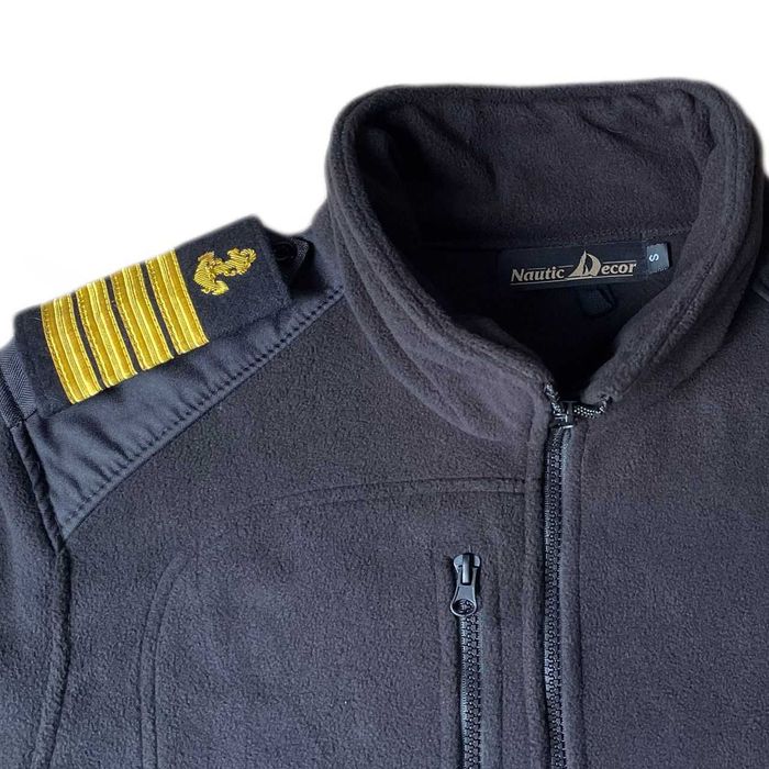 Polar mundurowy z pagonami, bluza polarowa CZARNA S-4XL NauticDecor