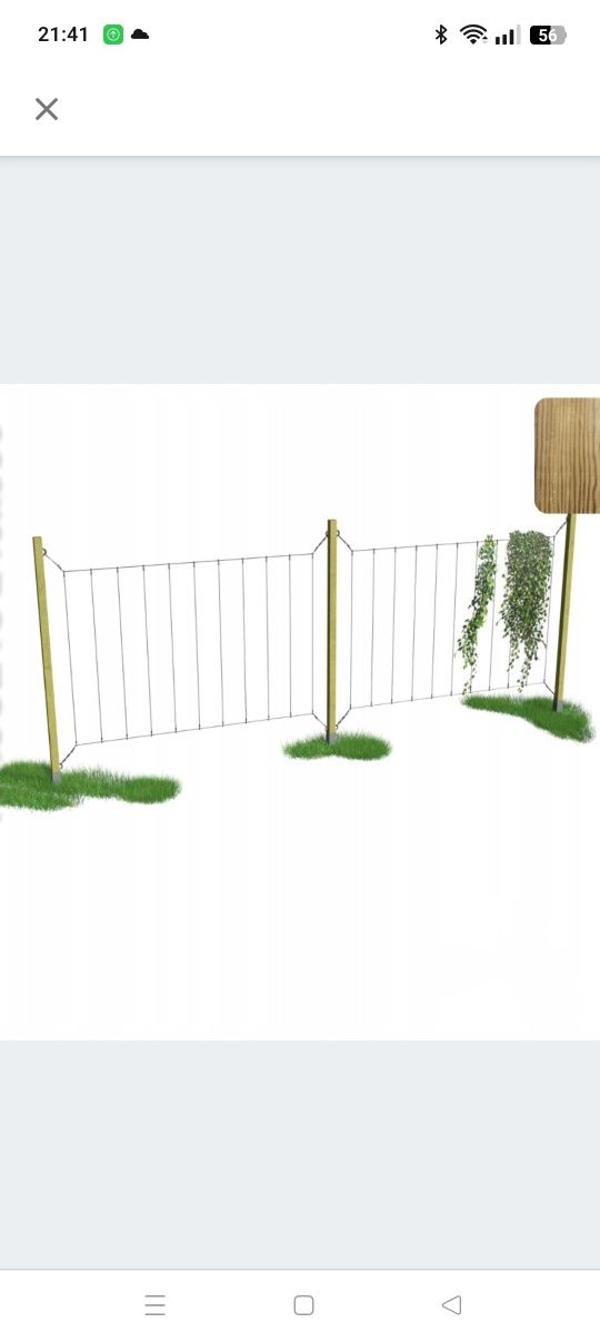 Trejaż drewniany z linami stalowymi 240x500 pergola impregnowany