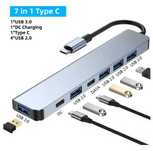 Hub USB C koncentrator aluminiowy 7 w 1