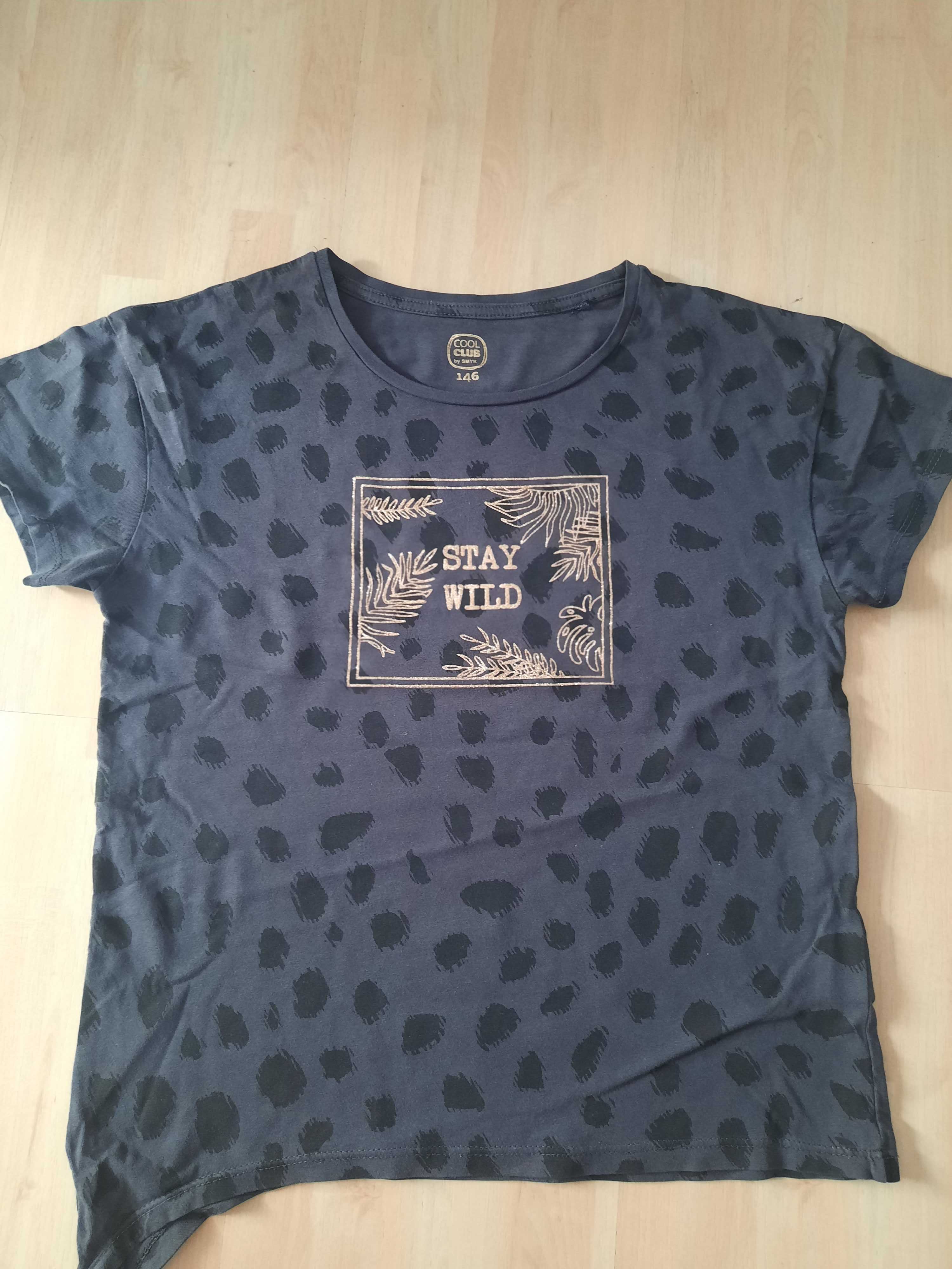 cool club czarny t-shirt w centki 146 cm