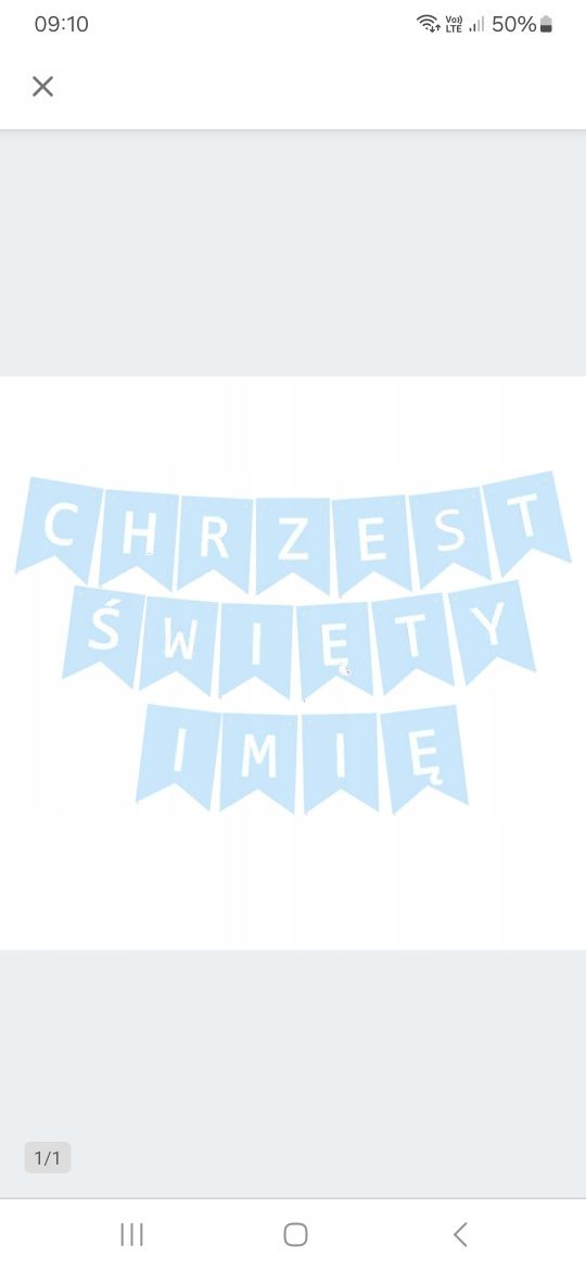 Kartonowy napis chrzest