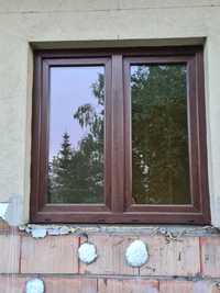 Okno PCF Używane brązowe z parapetem