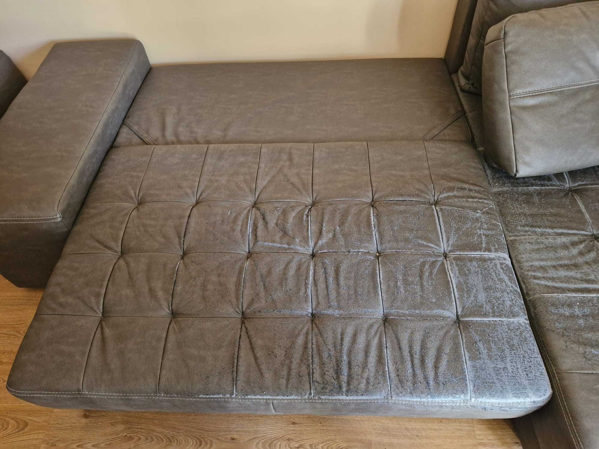 Sofa narożna 295x169 z Agata Meble szara z funkcją spania
