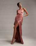 Asos Design 42 Xl Satynowa Sukienka Maxi Rose H15239