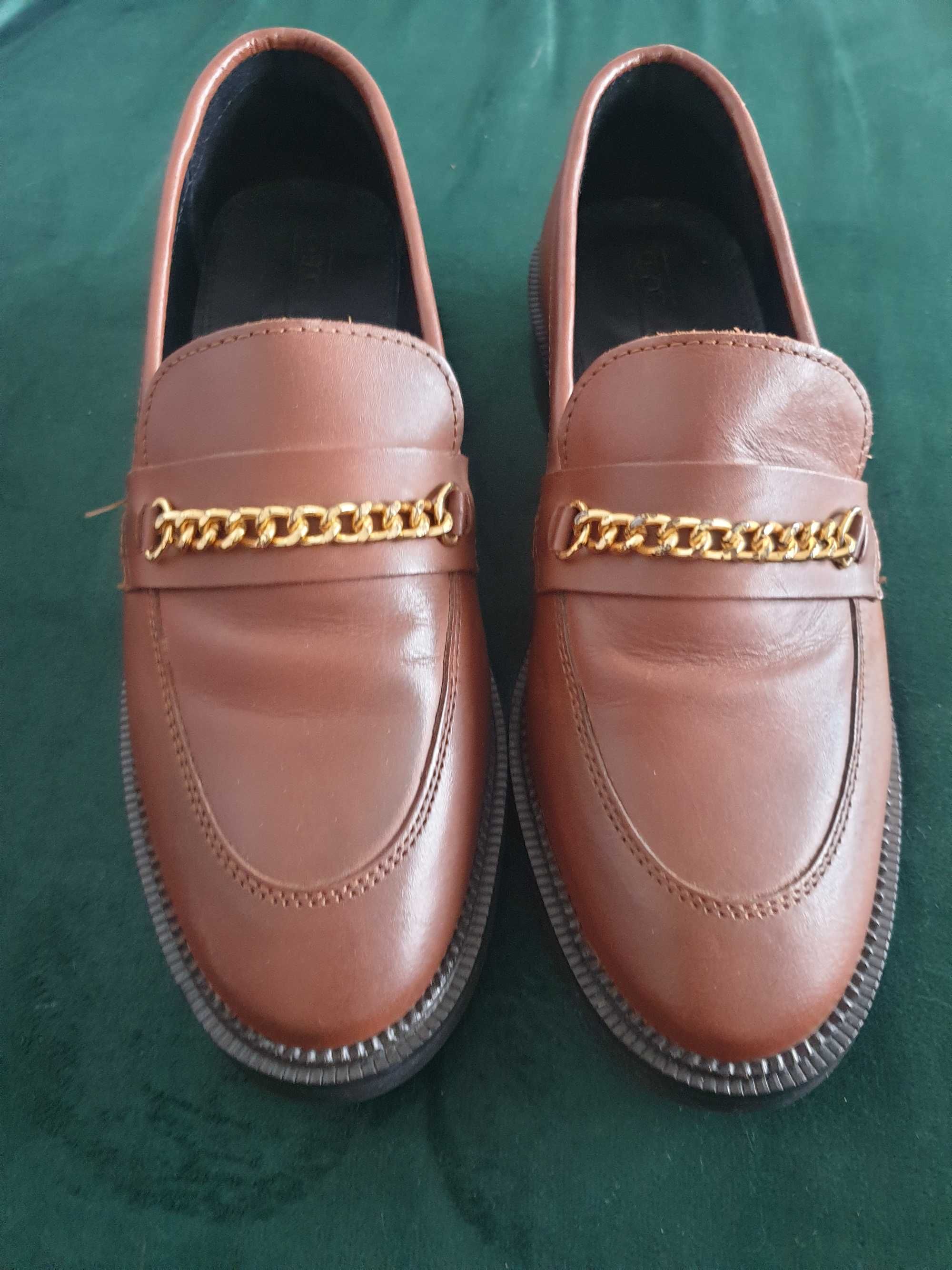 Loafersy skórzane Asos