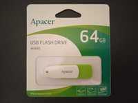 USB flash, флешка Apacer 64 GB AH335 Green/White USB 2.0 (Тайвань)
