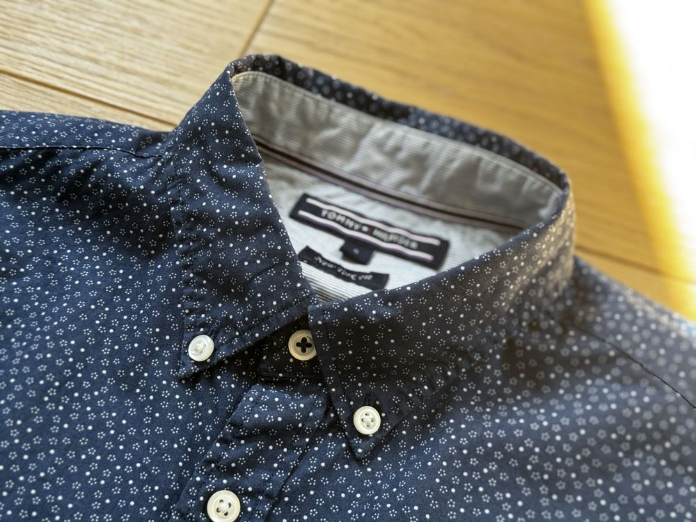 Koszula Tommy Hilfiger button down granatowa / wzorek roz S