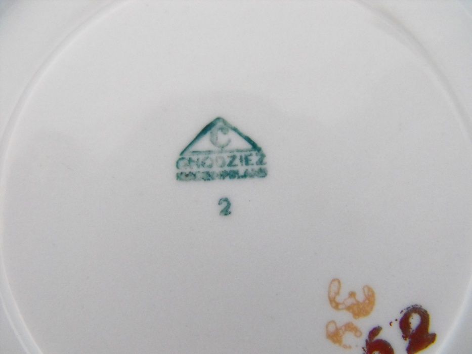Talerze porcelana Kasztelanka Drezdenko spodek PRL Chodzież - stan BDB