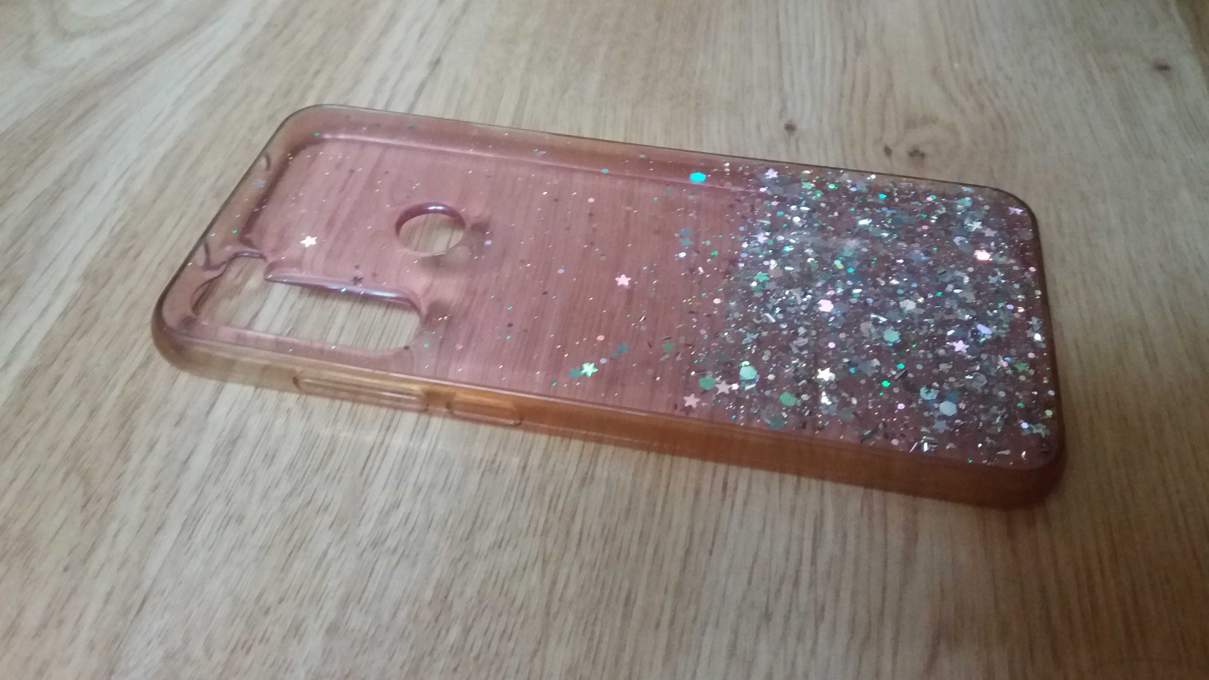 brokatowe etui różowe / fioletowe Redmi Note 8T