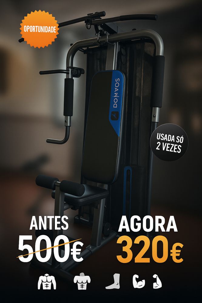 Máquina de Musculação Domyos quase nova - utilizada apenas 2 vezes!