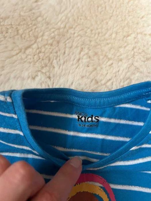 Bawełniana bluzka w paski tęcza M&Co Kids 86/92 cm