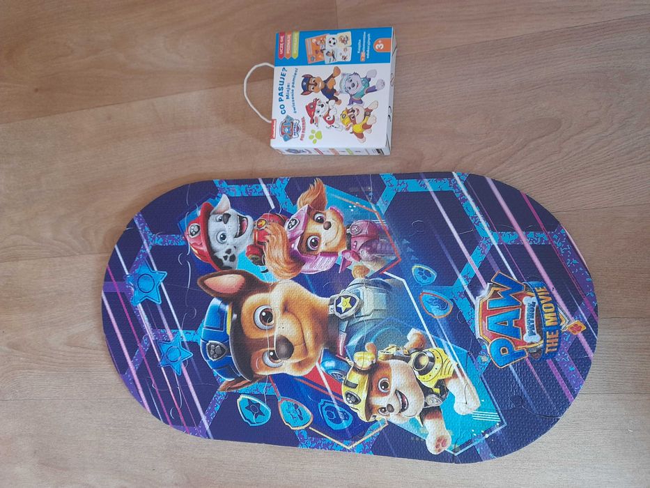 Zestaw puzzle piankowe i gra Psi Patrol +3