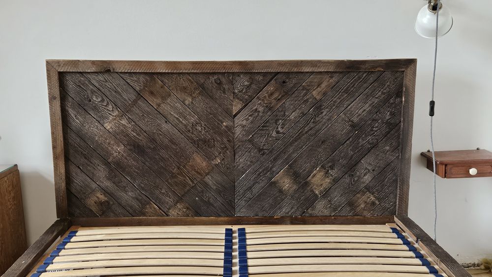 Rama łóżka drewniana 140x200cm LOFT mid century vintage retro