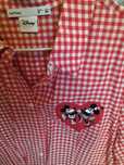 Camisa S quadrados branco vermelho Mickey