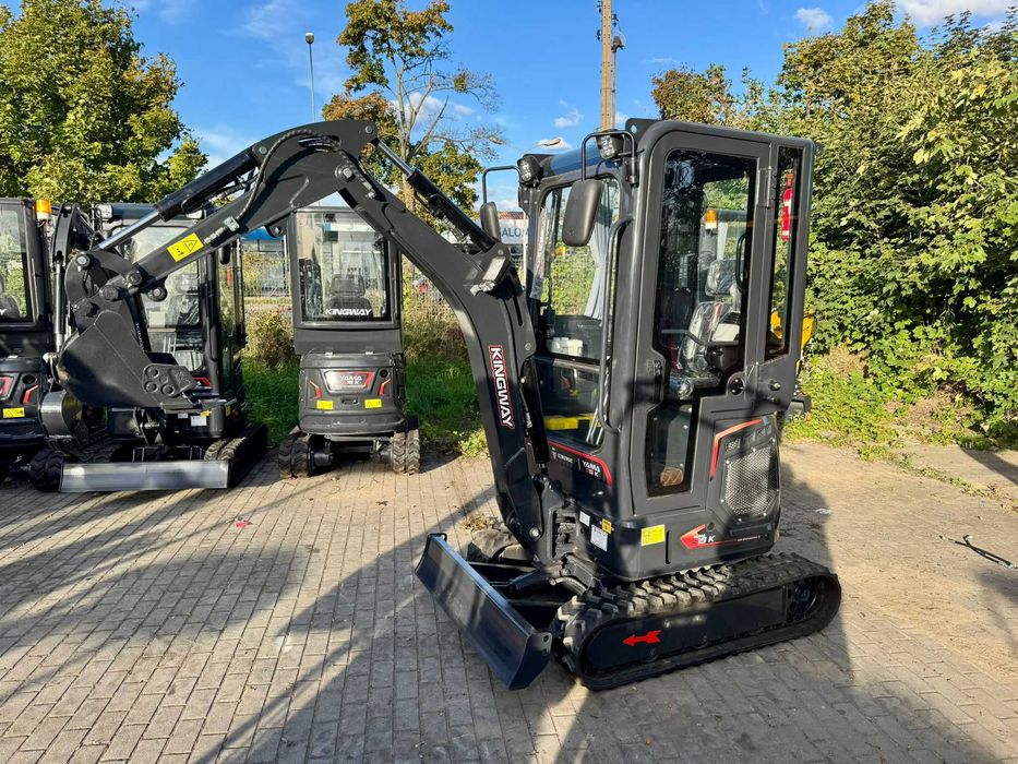 Minikoparka Kingway S15k 1500kg Kabina 3 Łyżki 3 CYLINDRY 3-CIE WYJ.