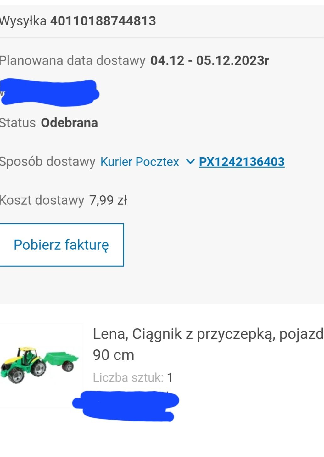 Ciągnik z przyczepką
Bardzo dobrze wykonany traktor z przyczep