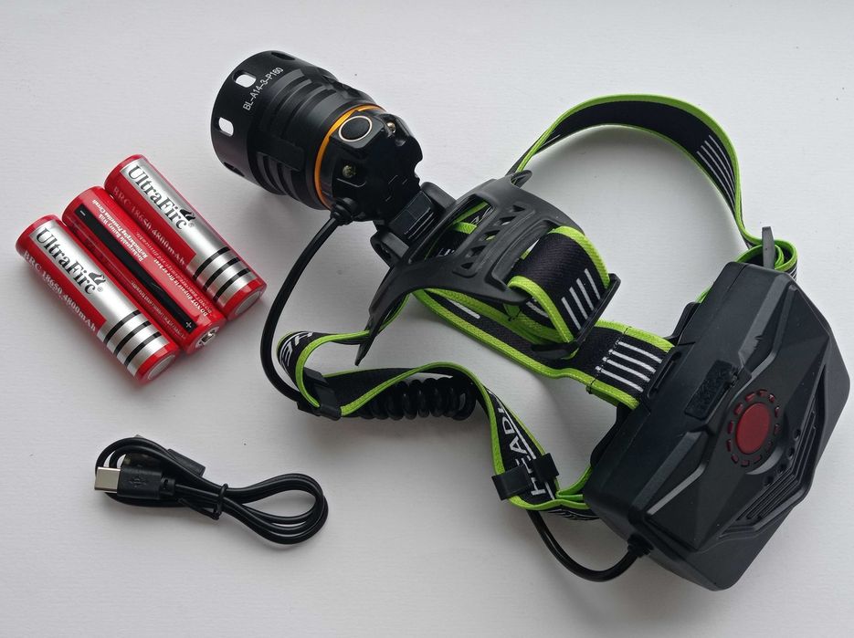 Ліхтар налобний BL-A14-P160, ЗУ Type-C 3x18650 zoom power bank