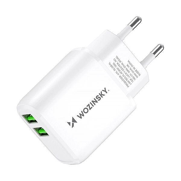 Ładowarka sieciowa Wozinsky Cuwcw 2,4a 2 x Usb-a - biała