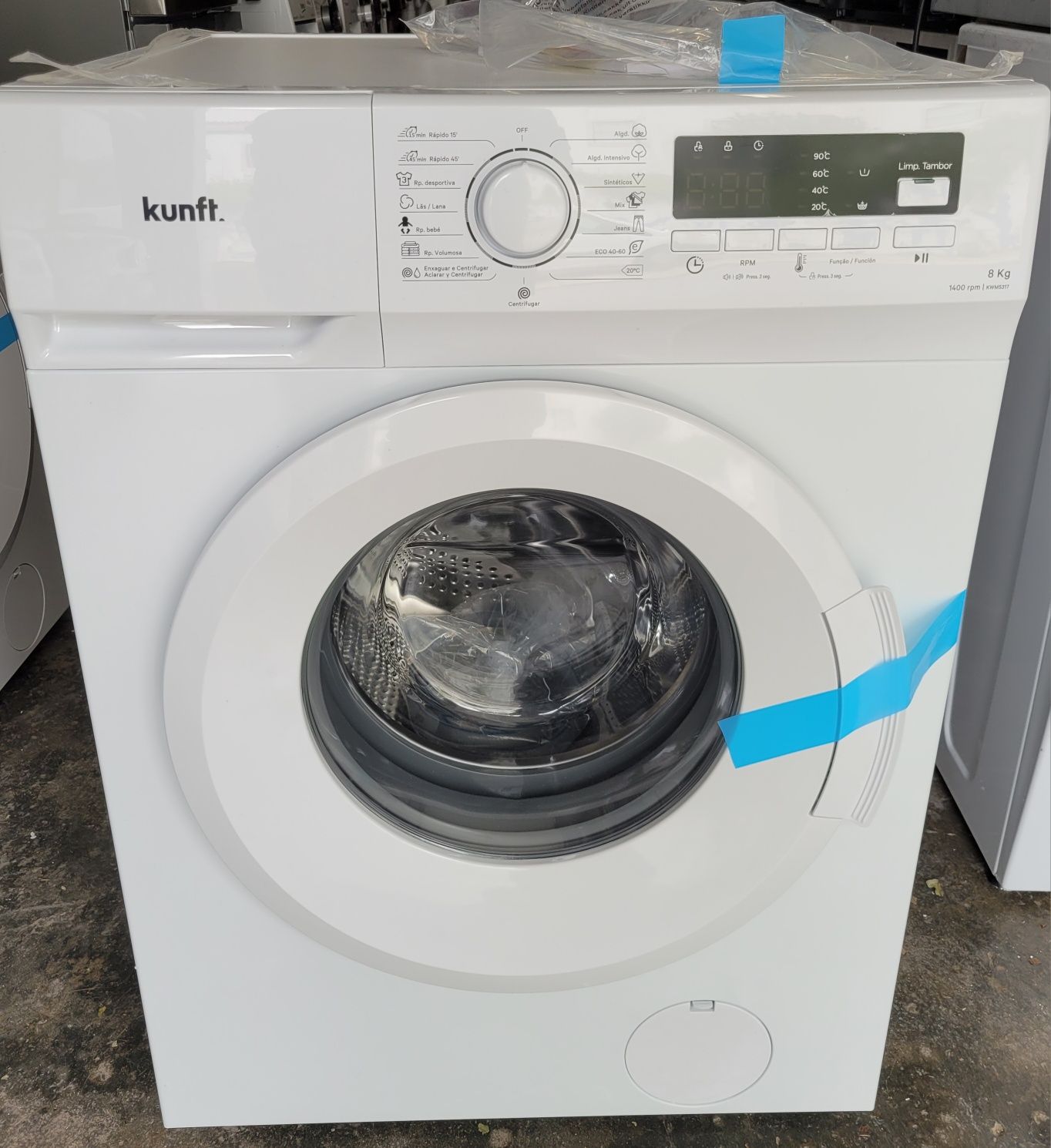 Máquina de lavar roupa kunft 8kg 1400rpm