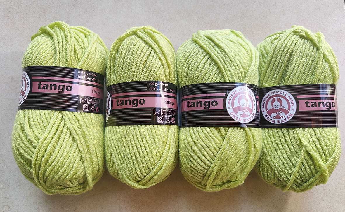 Włóczka akrylowa 100 g x 4, Tango, nr 064, kolor limonkowy