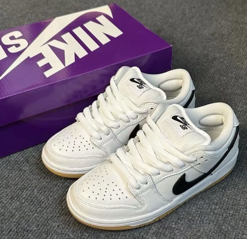 Акція!!! Nike SB Dunk Low Pro White Gum найк сб данк гам білі