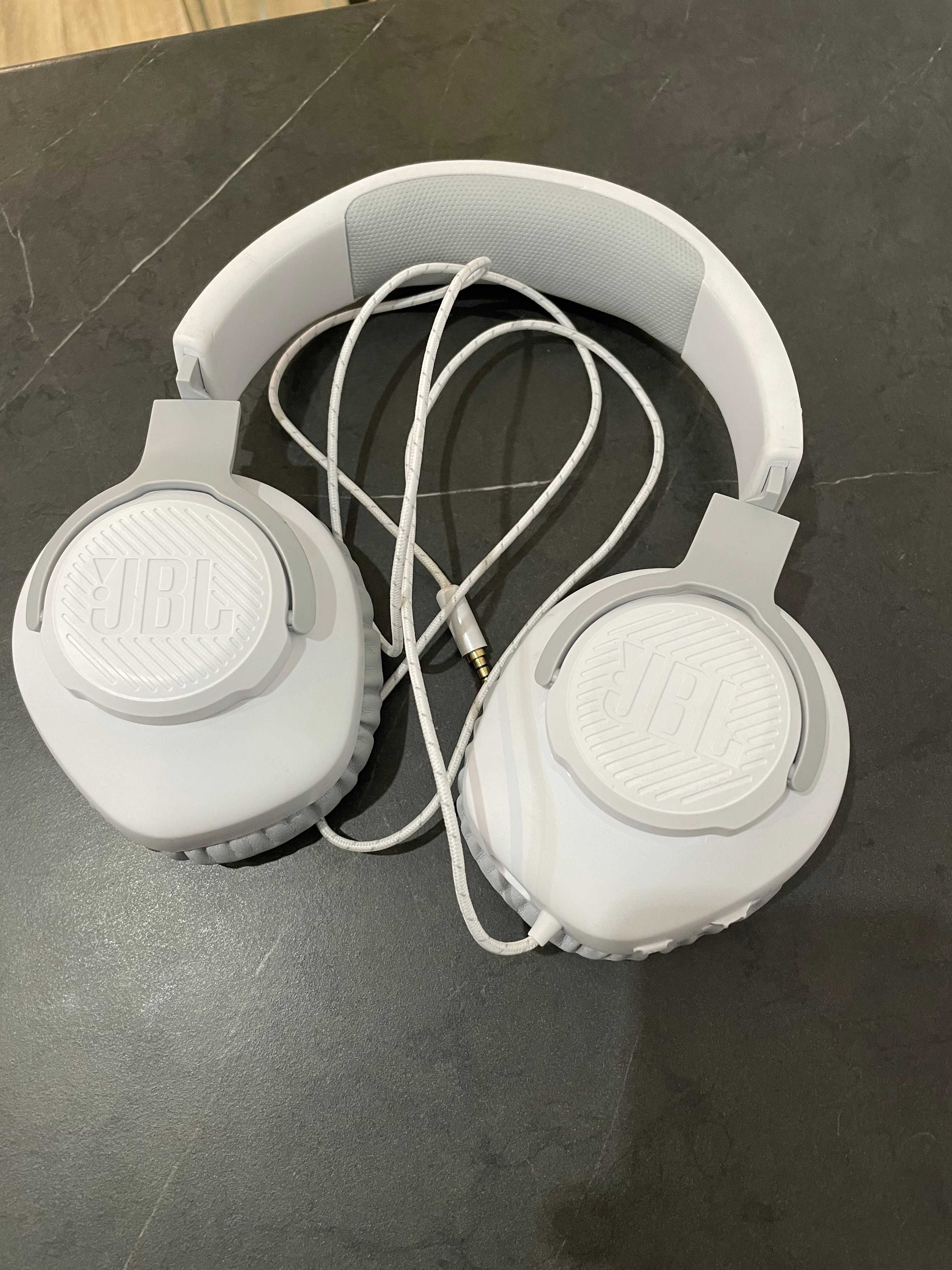 Słuchawki gamingowe JBL  Quantum 100 Białe bardzo dobry stan