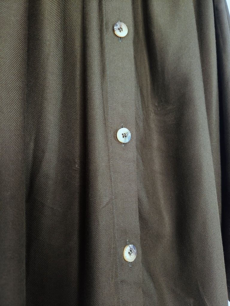 Sukienka H&M 34 XS zielona khaki letnia krótki rękaw wiskozowa